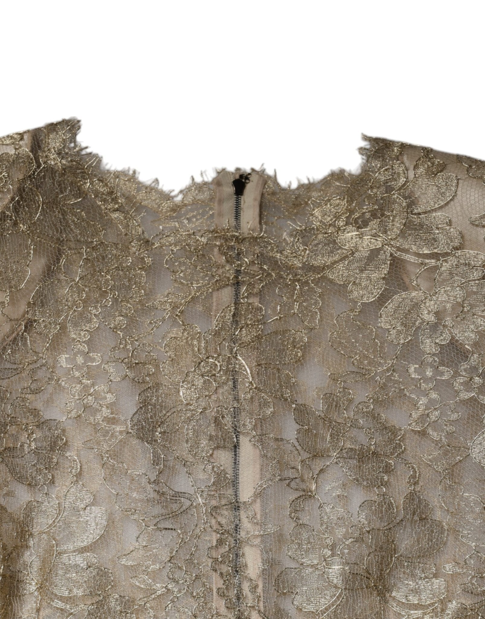 Dolce & Gabbana Gold Floral Lace A-line Sheath Mini Dress - RIMODA