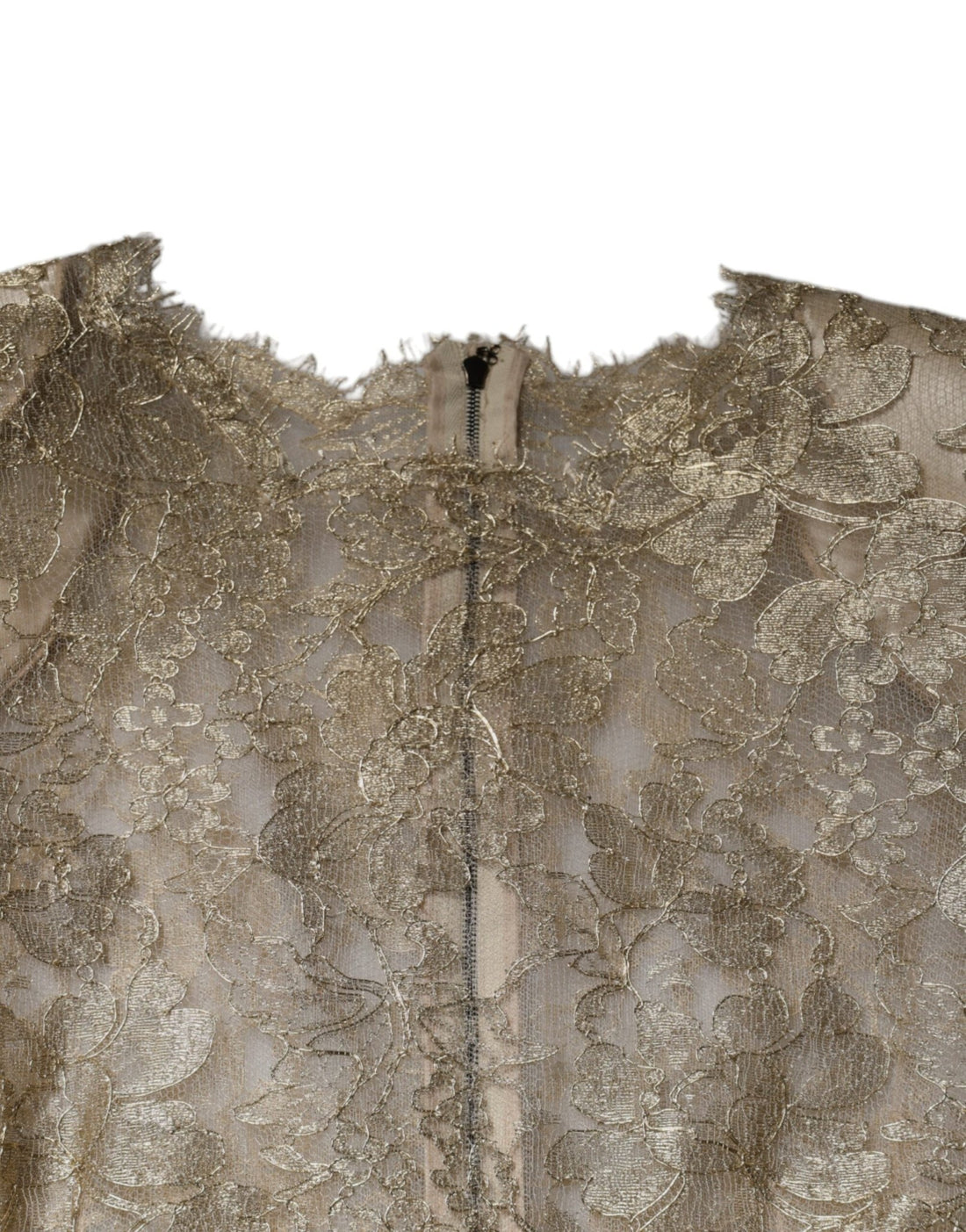 Dolce & Gabbana Gold Floral Lace A-line Sheath Mini Dress - RIMODA
