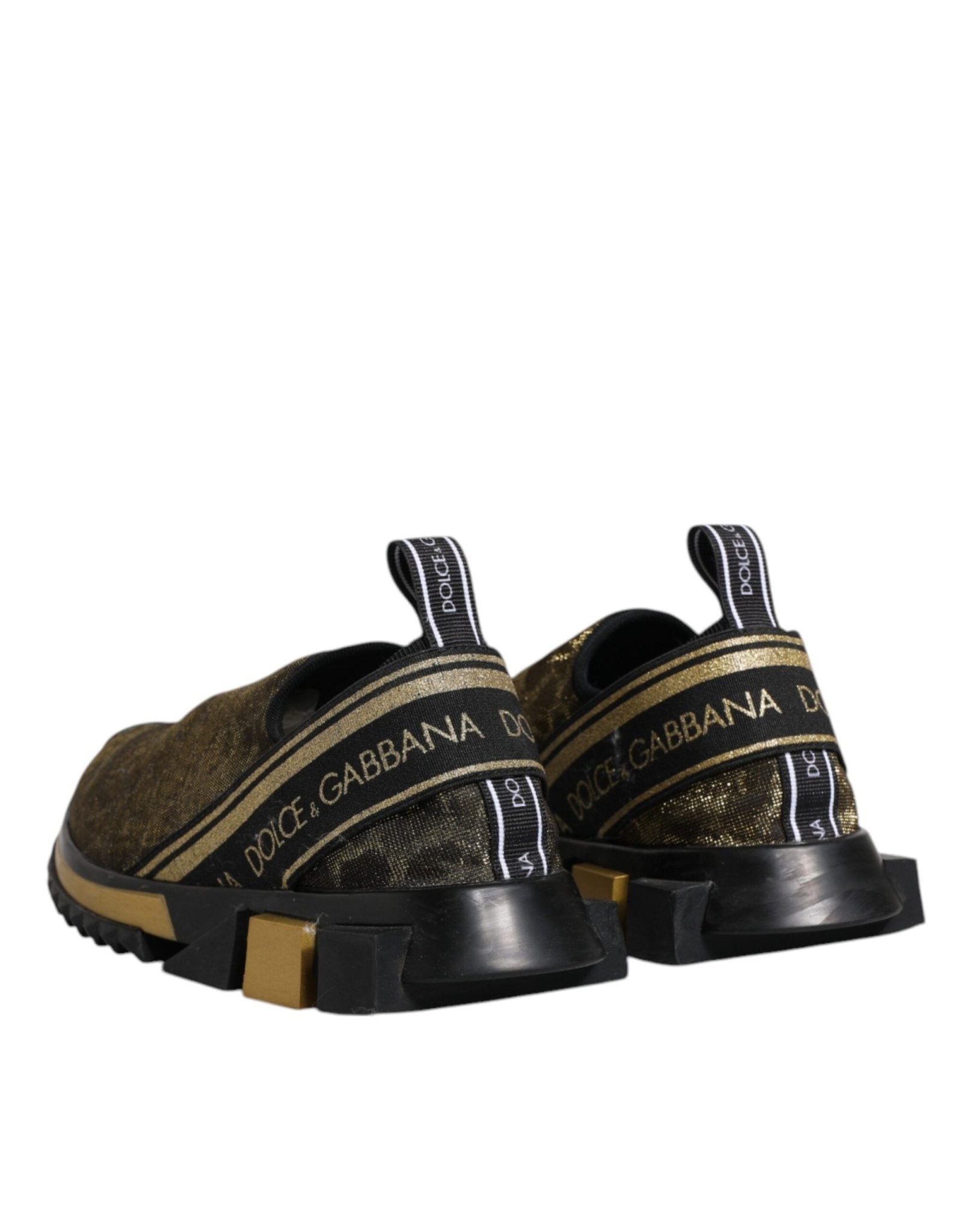 Dolce & Gabbana Gold Glitter Leopard Sorrento Sneakers Shoes - RIMODA