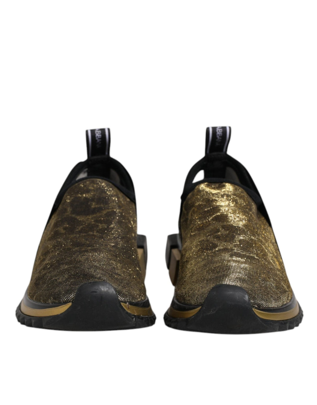 Dolce & Gabbana Gold Glitter Leopard Sorrento Sneakers Shoes - RIMODA
