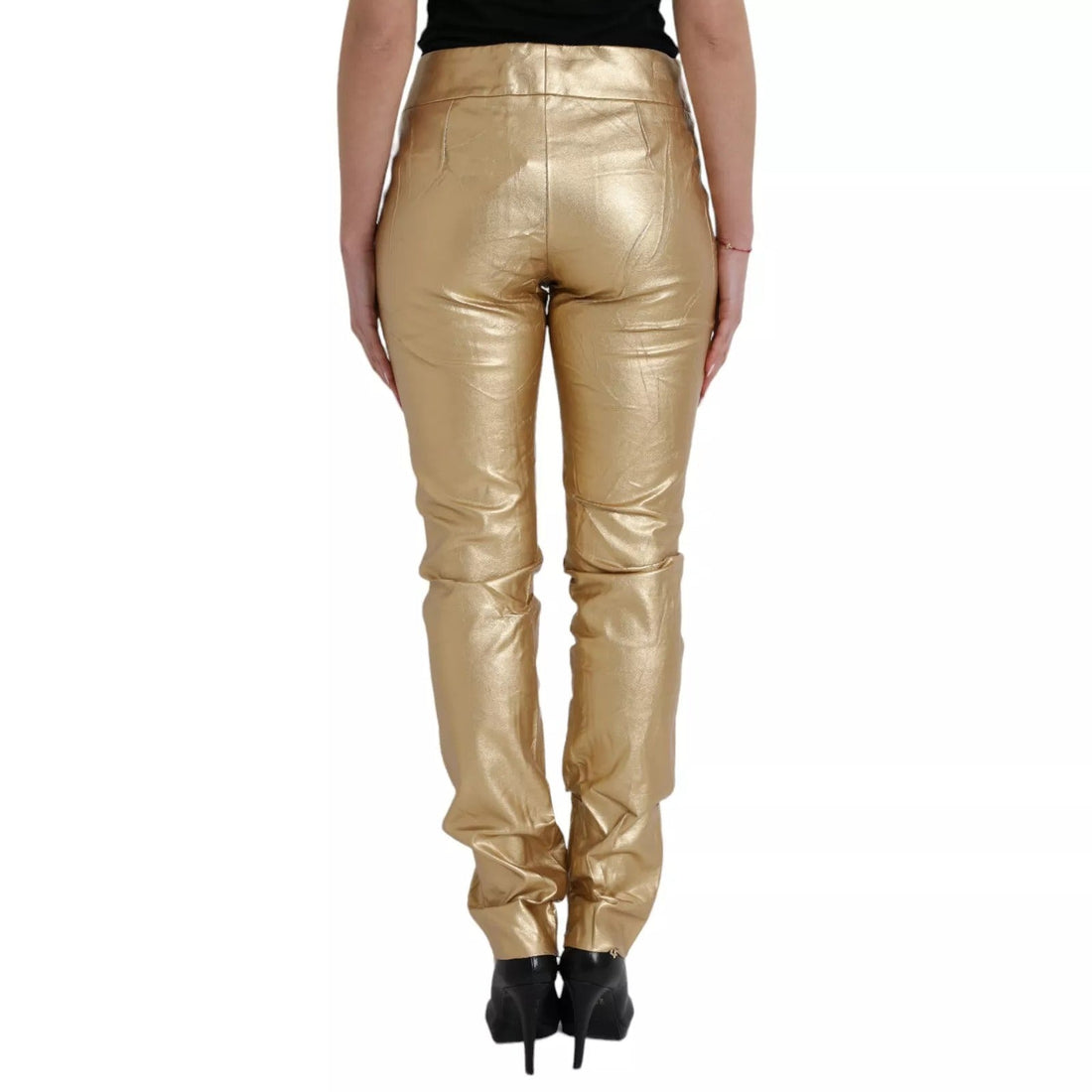 Dolce & Gabbana Gold High Waist Skinny Women Metallic Pants - RIMODA