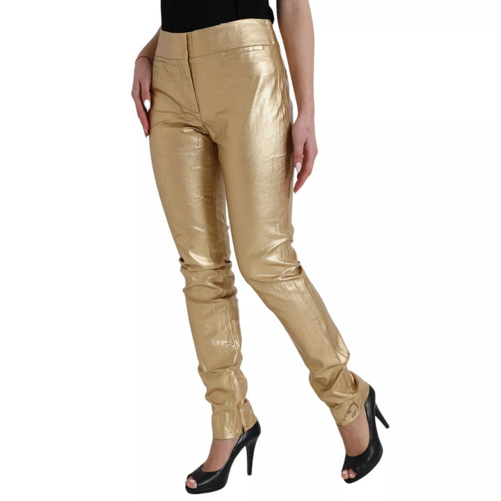 Dolce & Gabbana Gold High Waist Skinny Women Metallic Pants - RIMODA