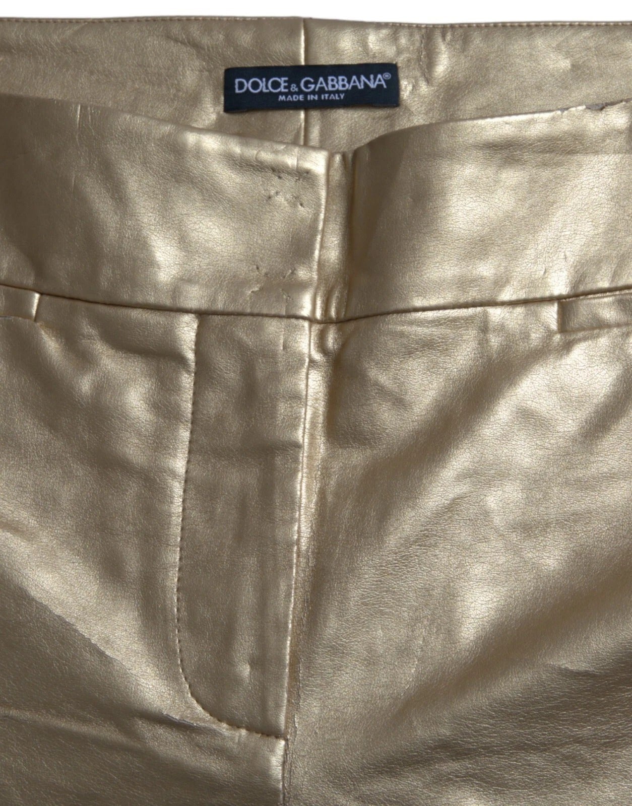 Dolce & Gabbana Gold High Waist Skinny Women Metallic Pants - RIMODA