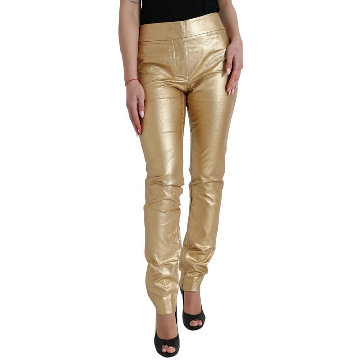 Dolce & Gabbana Gold High Waist Skinny Women Metallic Pants - RIMODA