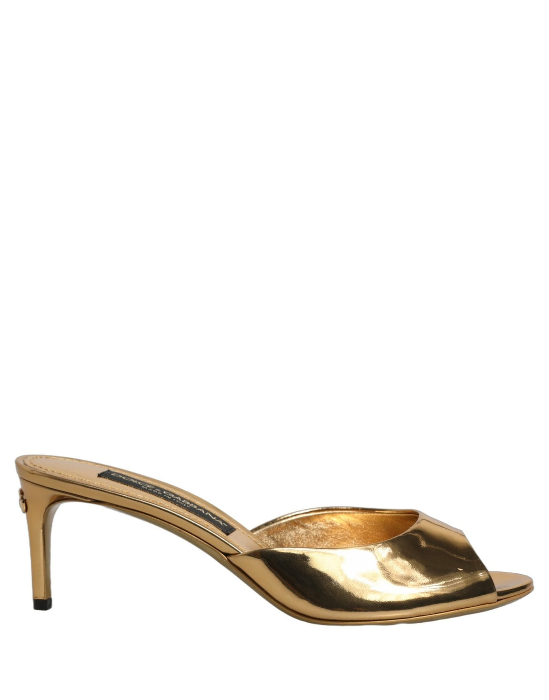Dolce & Gabbana Gold Keira Leather Mules Sandals Shoes - RIMODA
