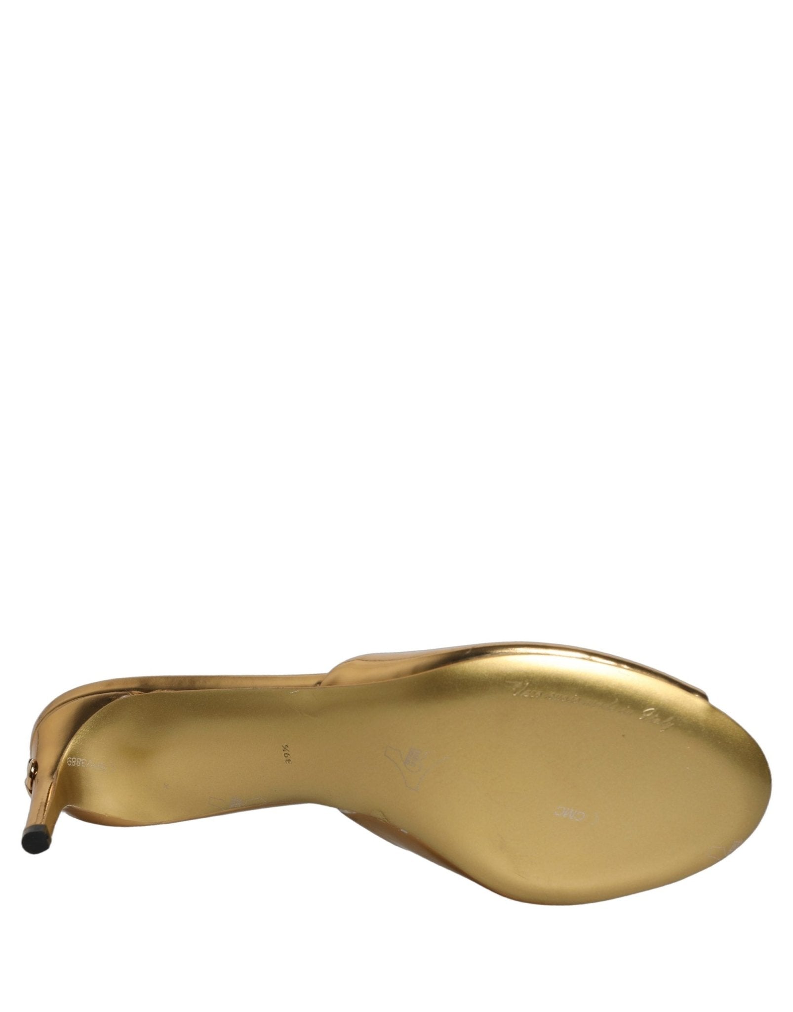 Dolce & Gabbana Gold Keira Leather Mules Sandals Shoes - RIMODA