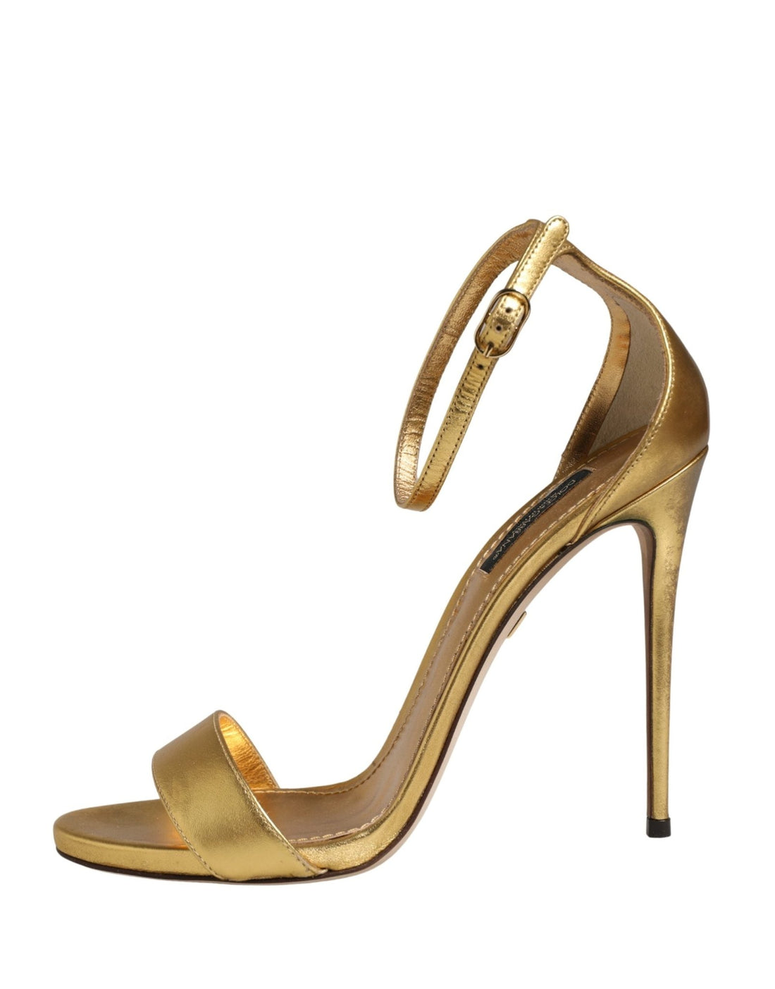 Dolce & Gabbana Gold Leather Keira High Heels Sandals Shoes - RIMODA