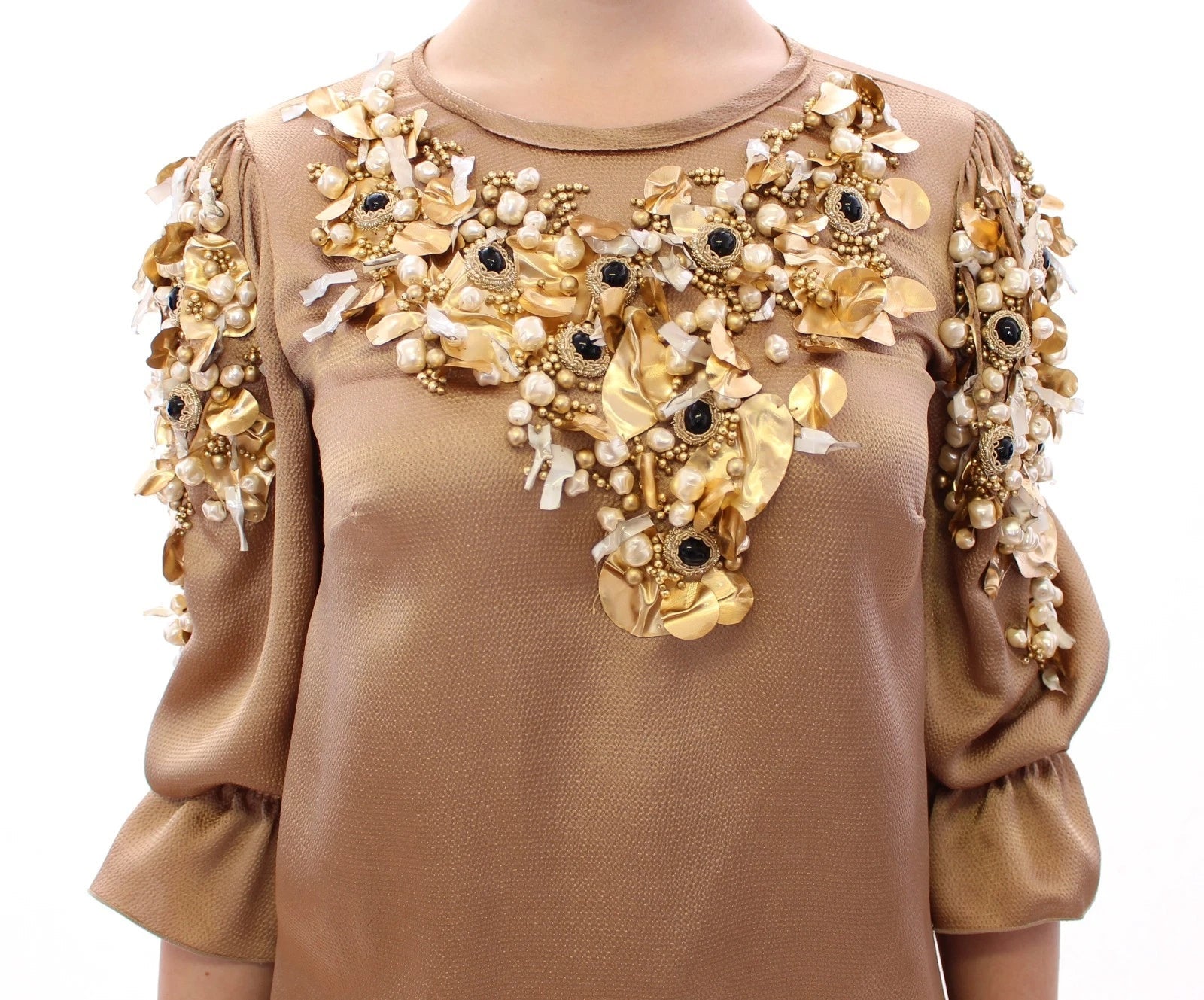 Dolce & Gabbana Gold SPECIAL Piece Runway Crystal Blouse - RIMODA