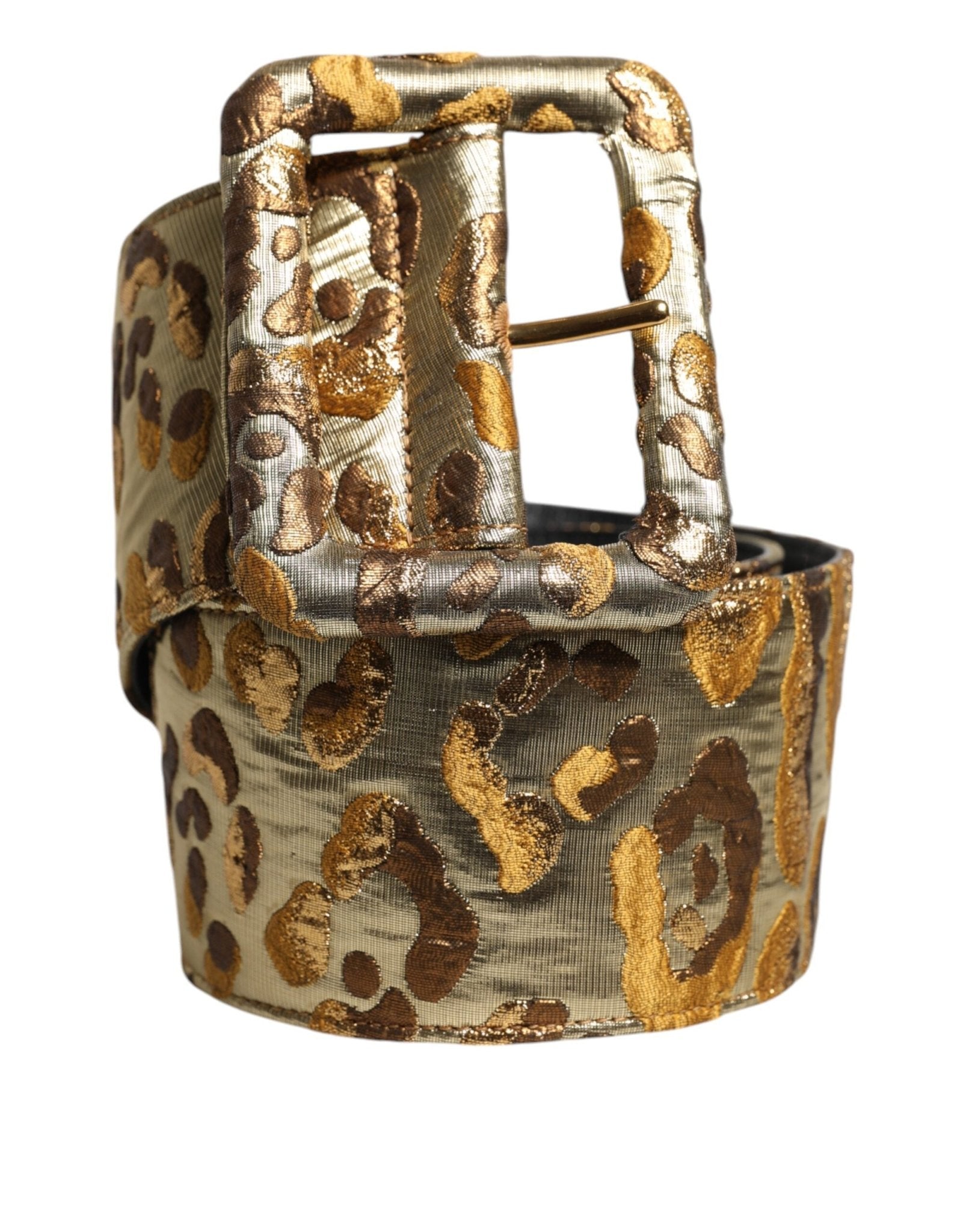Dolce & Gabbana Gold Spotted Jacquard Fabric Wide Waist Belt - RIMODA