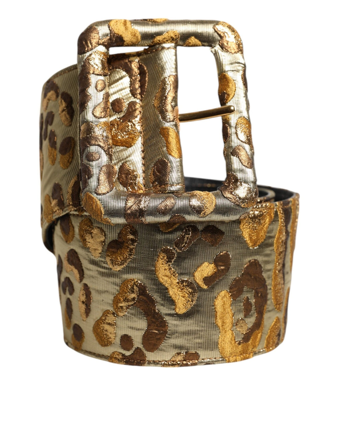 Dolce & Gabbana Gold Spotted Jacquard Fabric Wide Waist Belt - RIMODA
