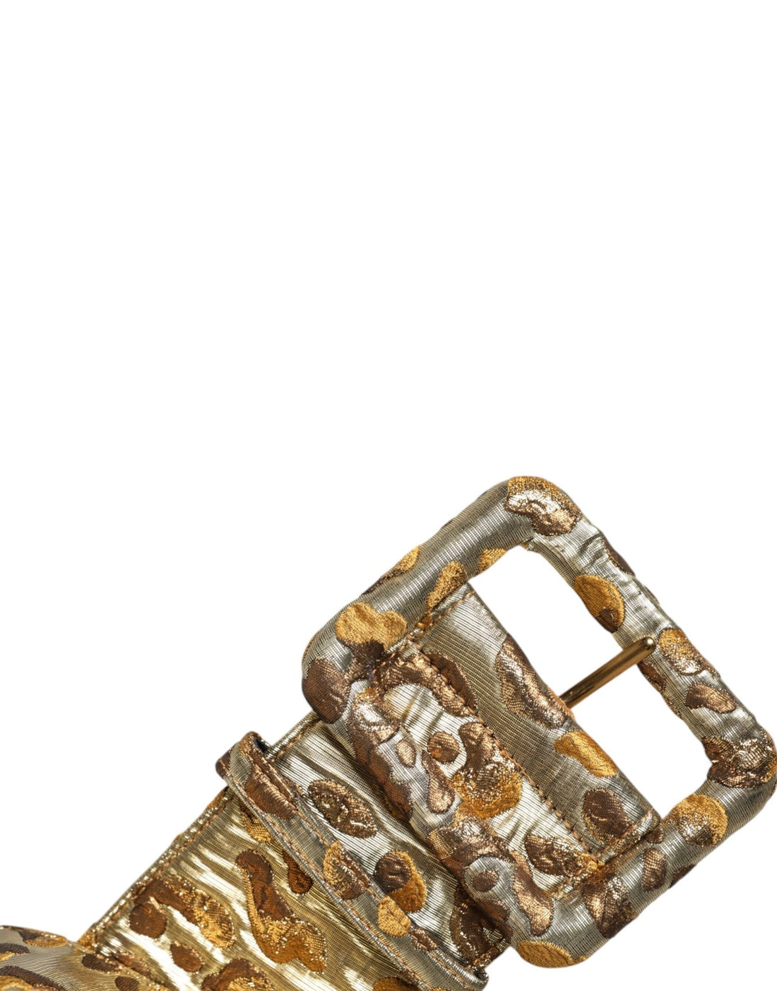 Dolce & Gabbana Gold Spotted Jacquard Fabric Wide Waist Belt - RIMODA