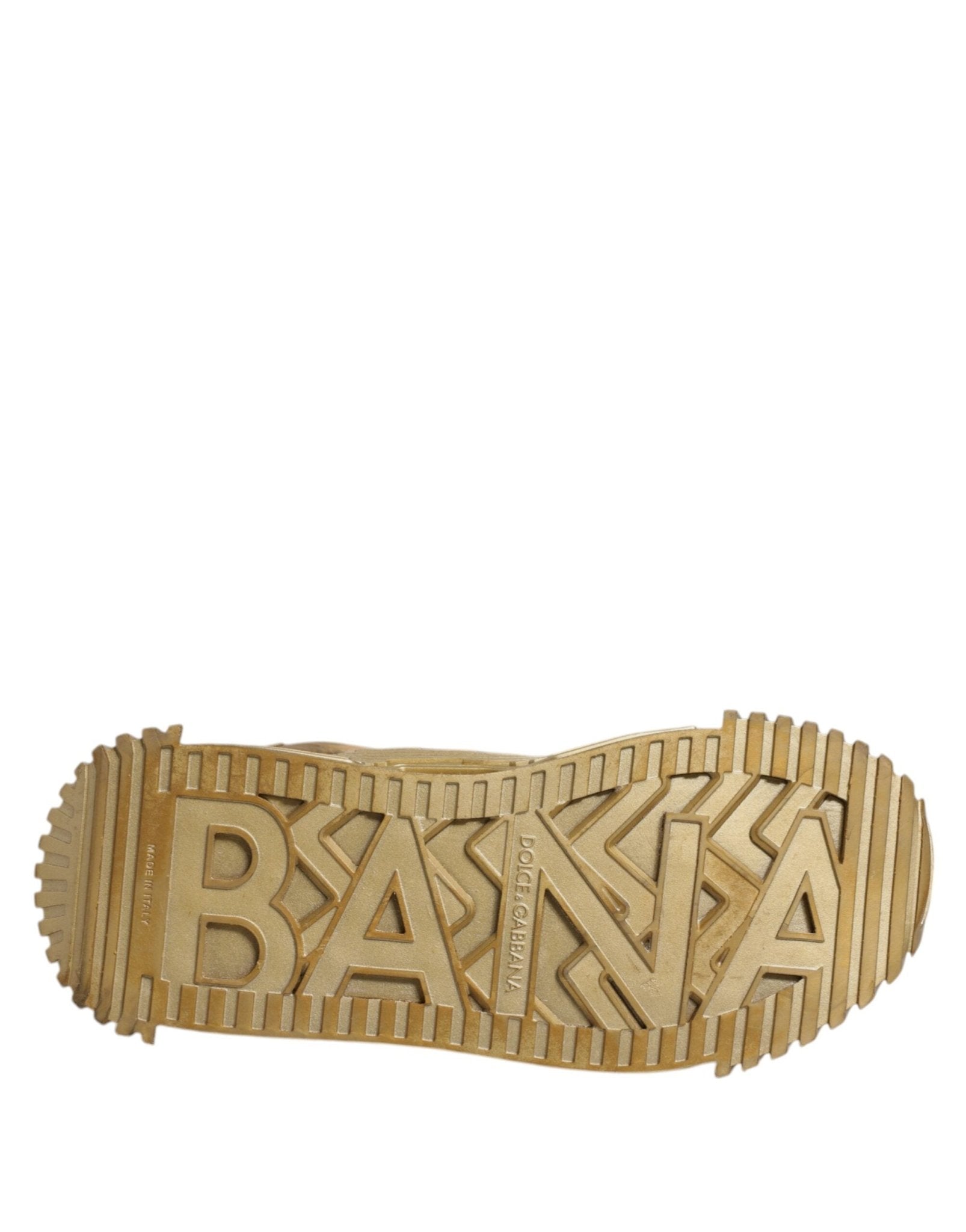 Dolce & Gabbana Gold Stretch Lace Up NS1 Sneakers Shoes - RIMODA
