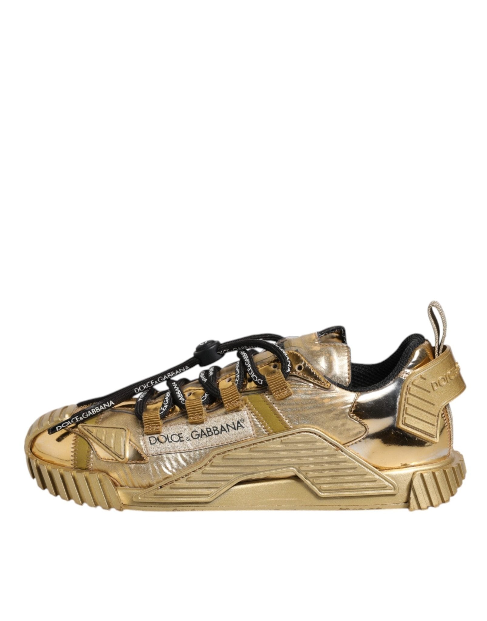 Dolce & Gabbana Gold Stretch Lace Up NS1 Sneakers Shoes - RIMODA