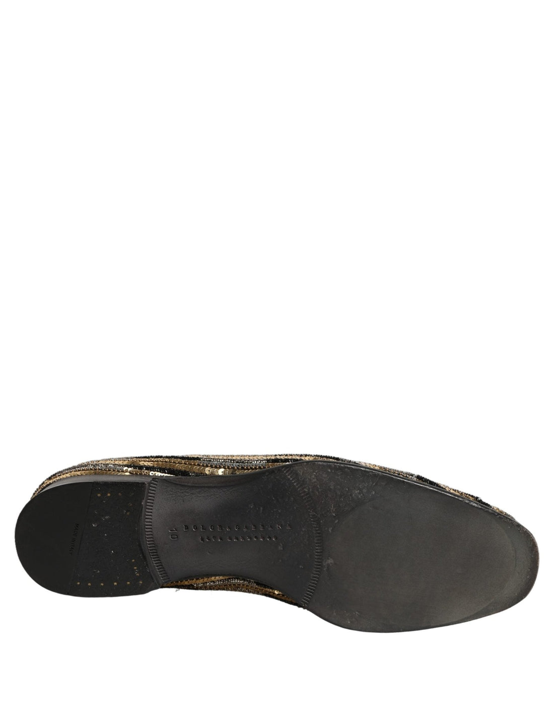 Dolce & Gabbana Gold Striped Sequin Embellished Loafer Shoes - RIMODA