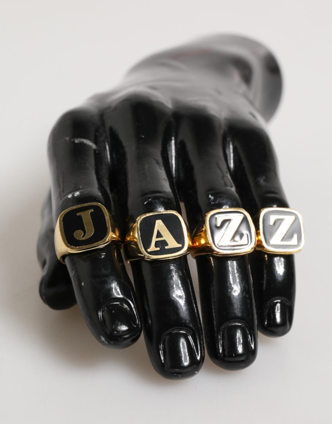Dolce & Gabbana Gold Tone Brass JAZZ Letter Set 4 Pieces Adjustable Ring - RIMODA