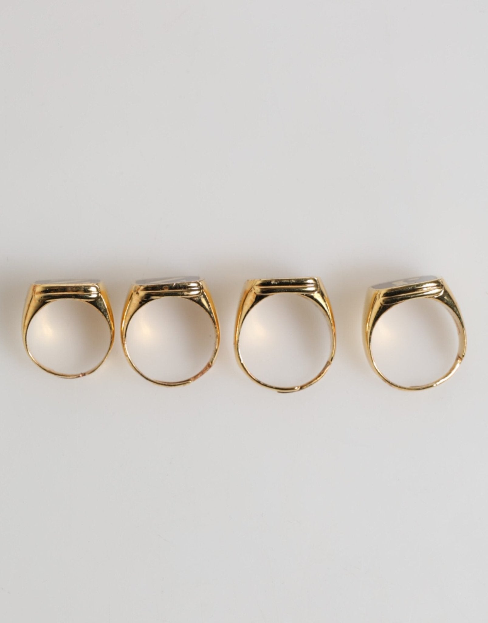 Dolce & Gabbana Gold Tone Brass JAZZ Letter Set 4 Pieces Adjustable Ring - RIMODA
