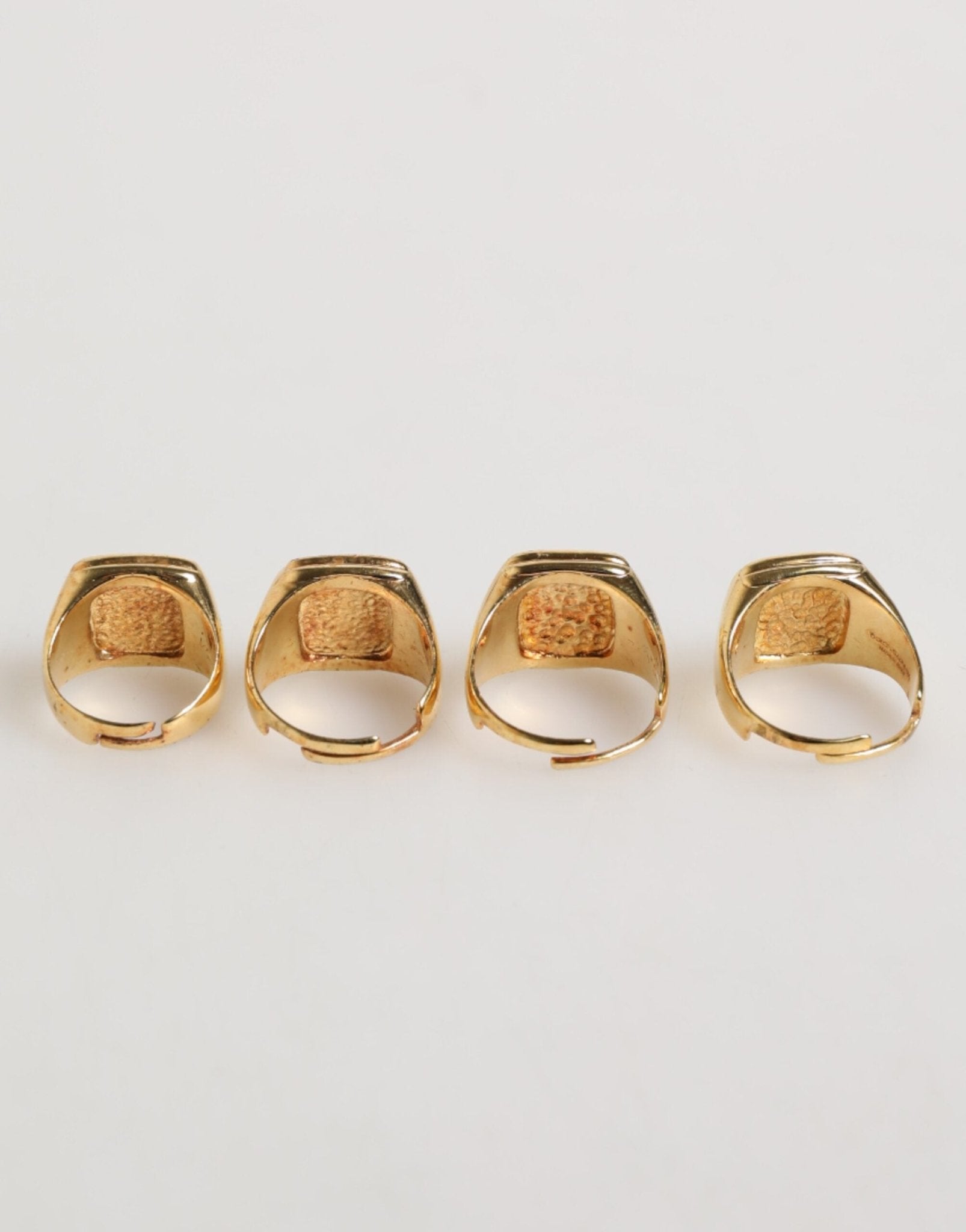 Dolce & Gabbana Gold Tone Brass JAZZ Letter Set 4 Pieces Adjustable Ring - RIMODA