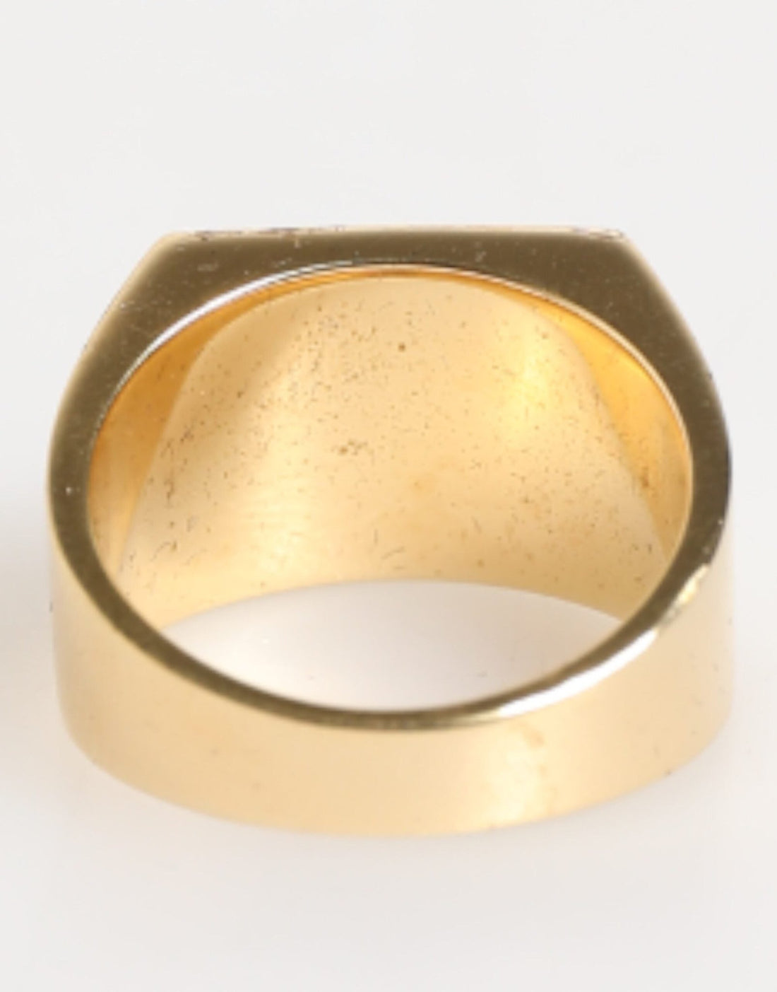 Dolce & Gabbana Gold Tone Brass Signet Square DG Logo Plaque Men Ring - RIMODA