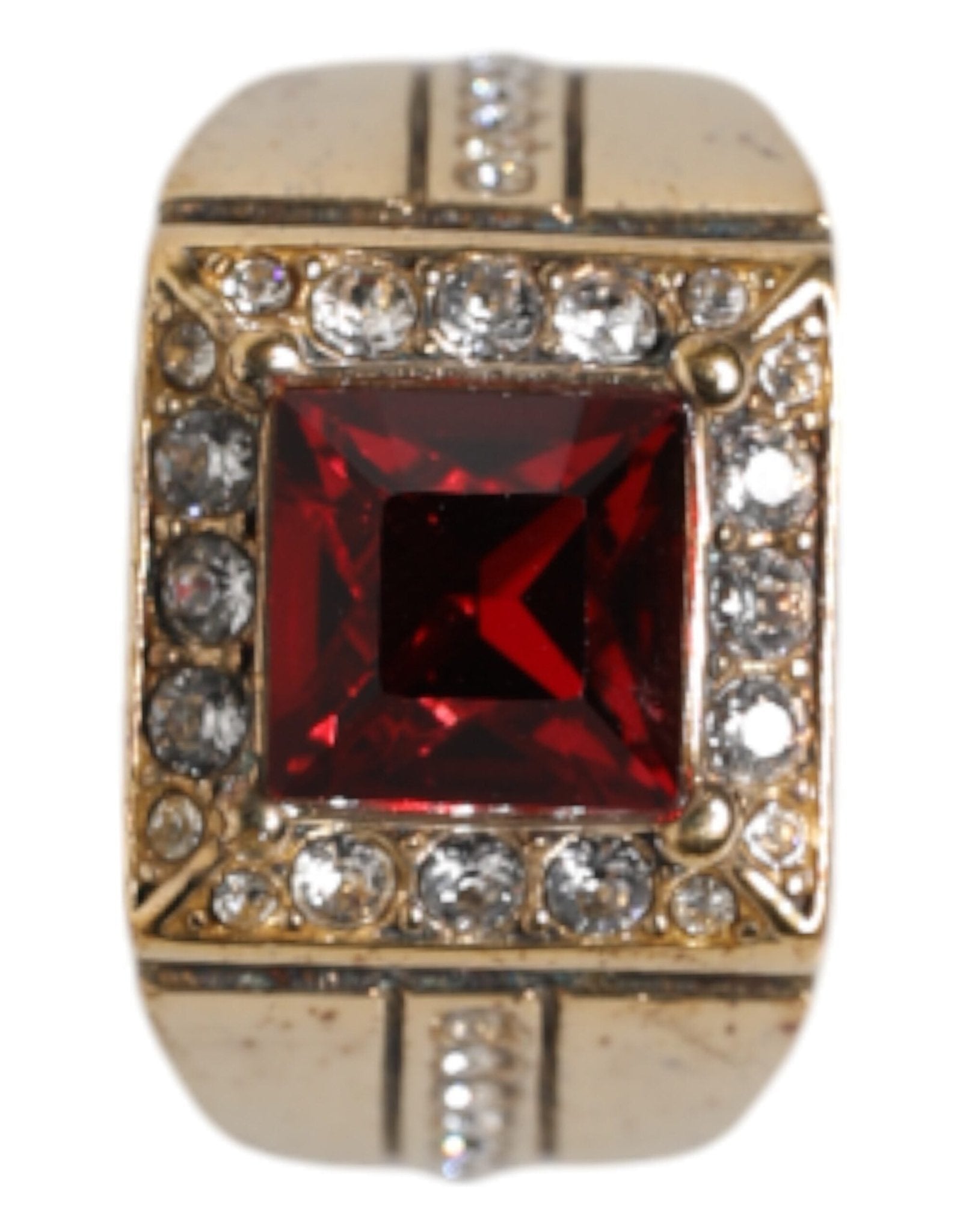 Dolce & Gabbana Gold Tone Sterling Silver 925 Crystals Ring - RIMODA