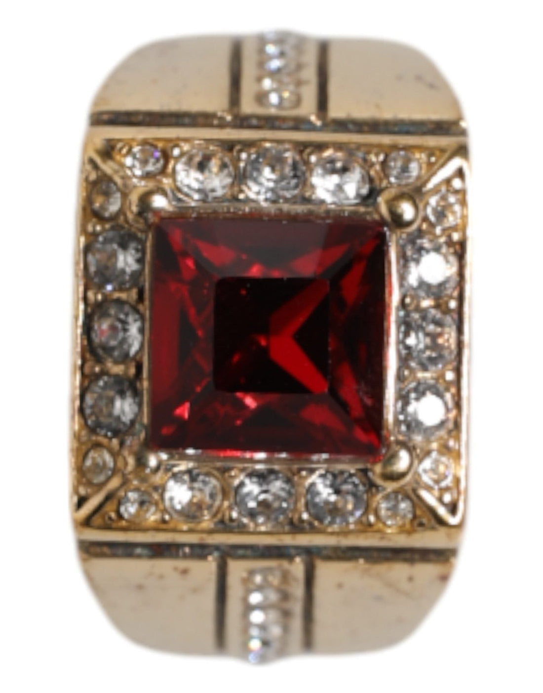 Dolce & Gabbana Gold Tone Sterling Silver 925 Crystals Ring - RIMODA