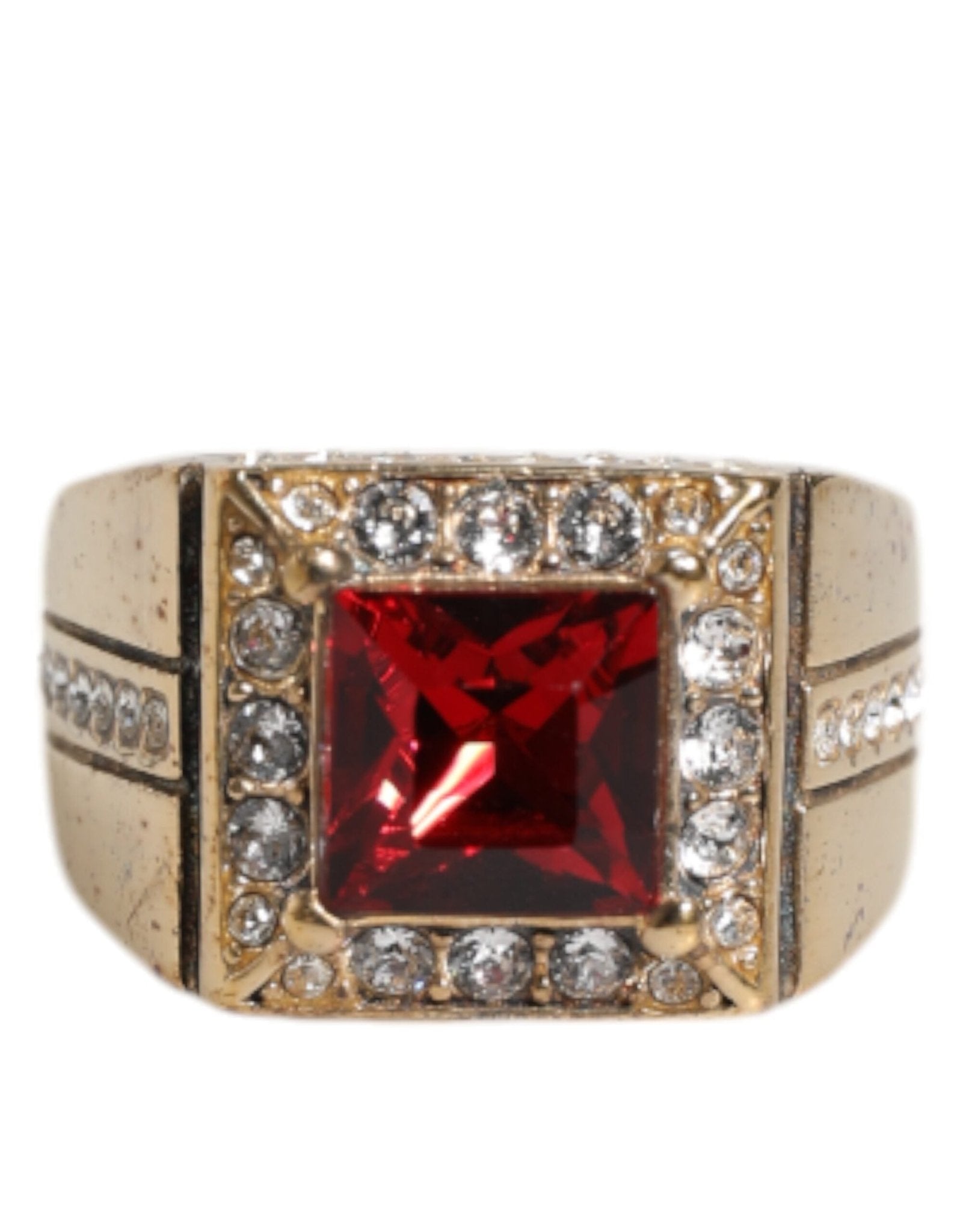 Dolce & Gabbana Gold Tone Sterling Silver 925 Crystals Ring - RIMODA