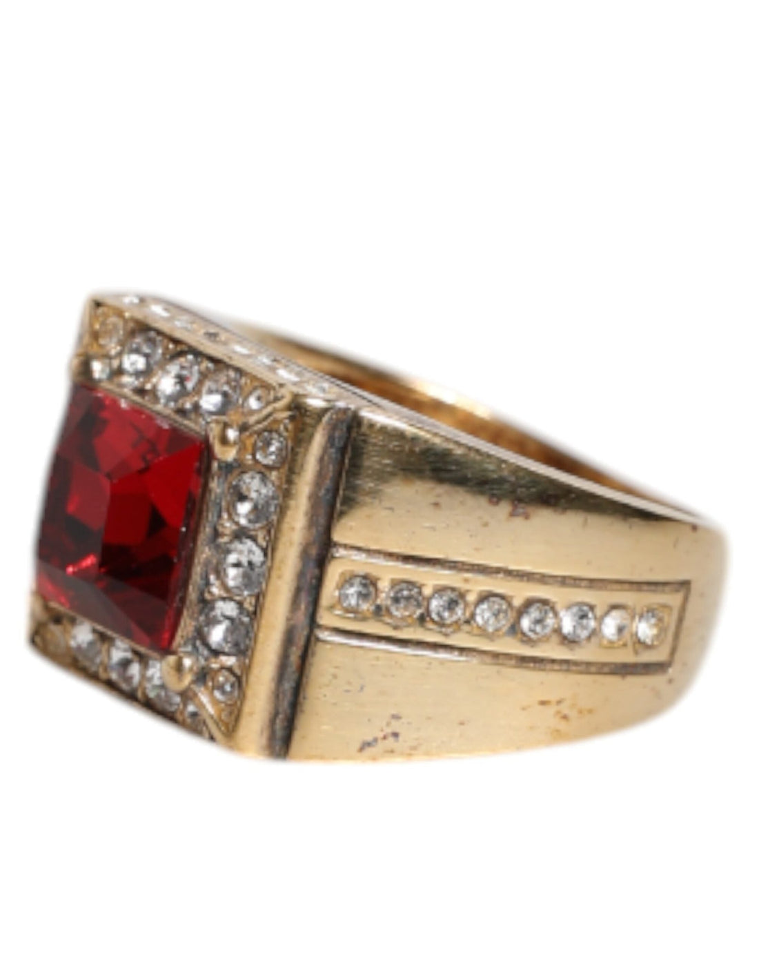 Dolce & Gabbana Gold Tone Sterling Silver 925 Crystals Ring - RIMODA