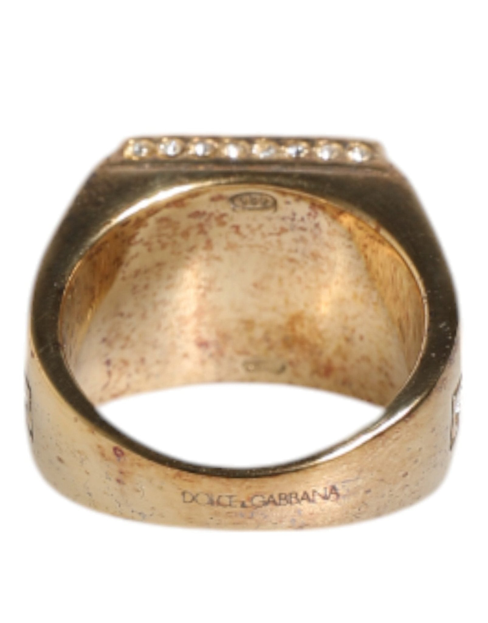 Dolce & Gabbana Gold Tone Sterling Silver 925 Crystals Ring - RIMODA