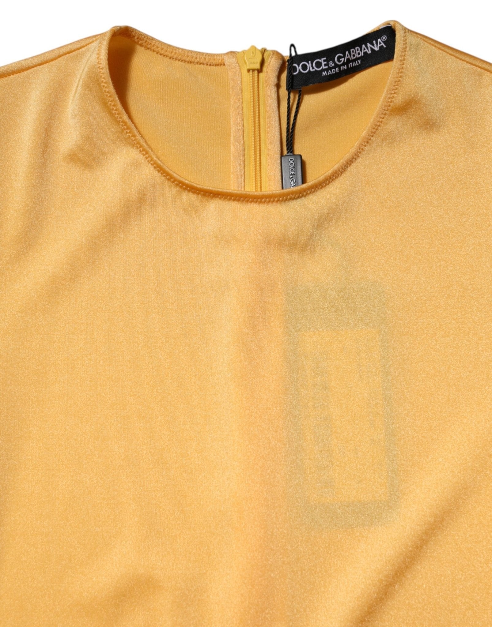 Dolce & Gabbana Gold Yellow Stretch Long Sleeve Bodysuit Dress - RIMODA