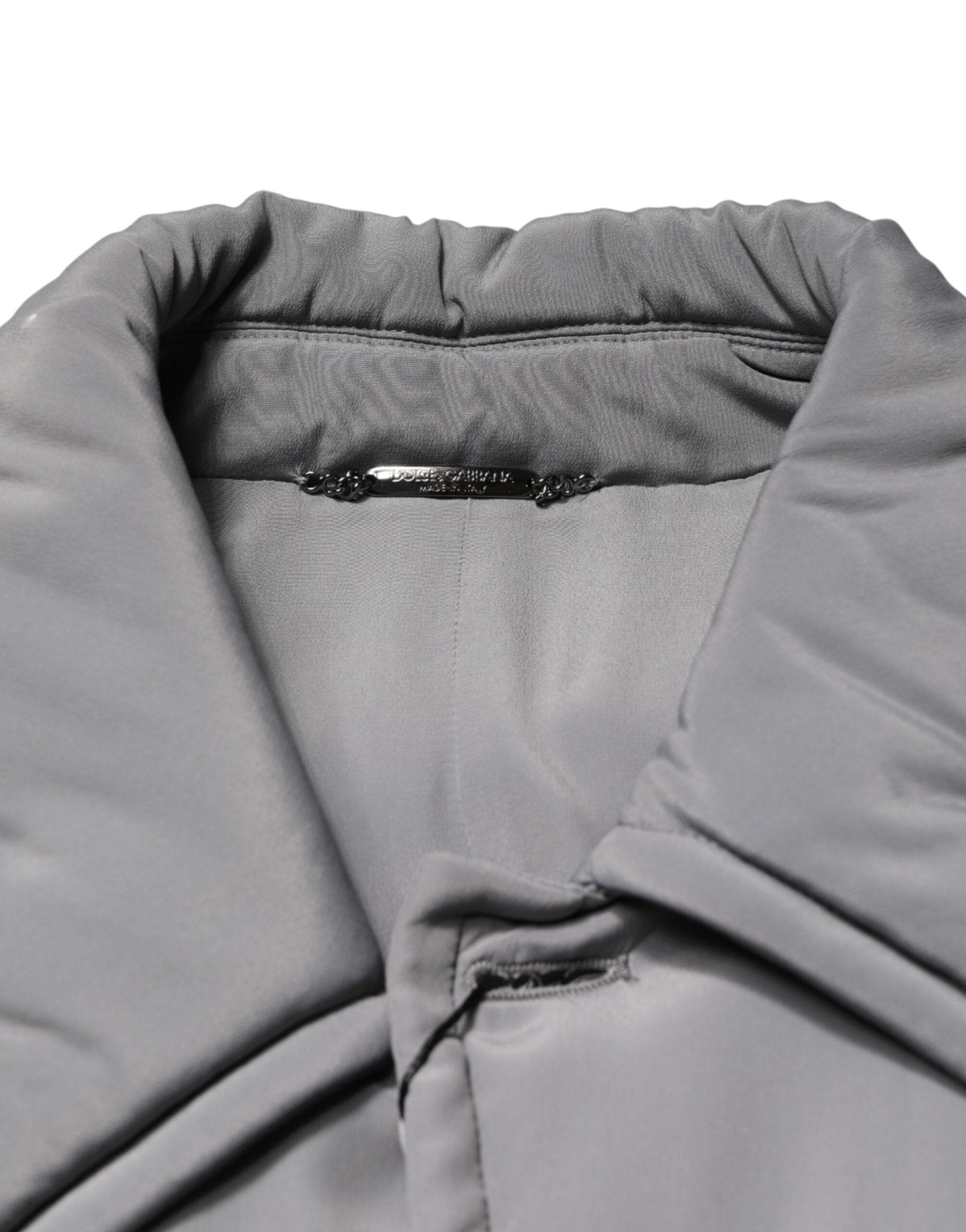 Dolce & Gabbana Gray Acetate Padded Collared Coat Jacket - RIMODA