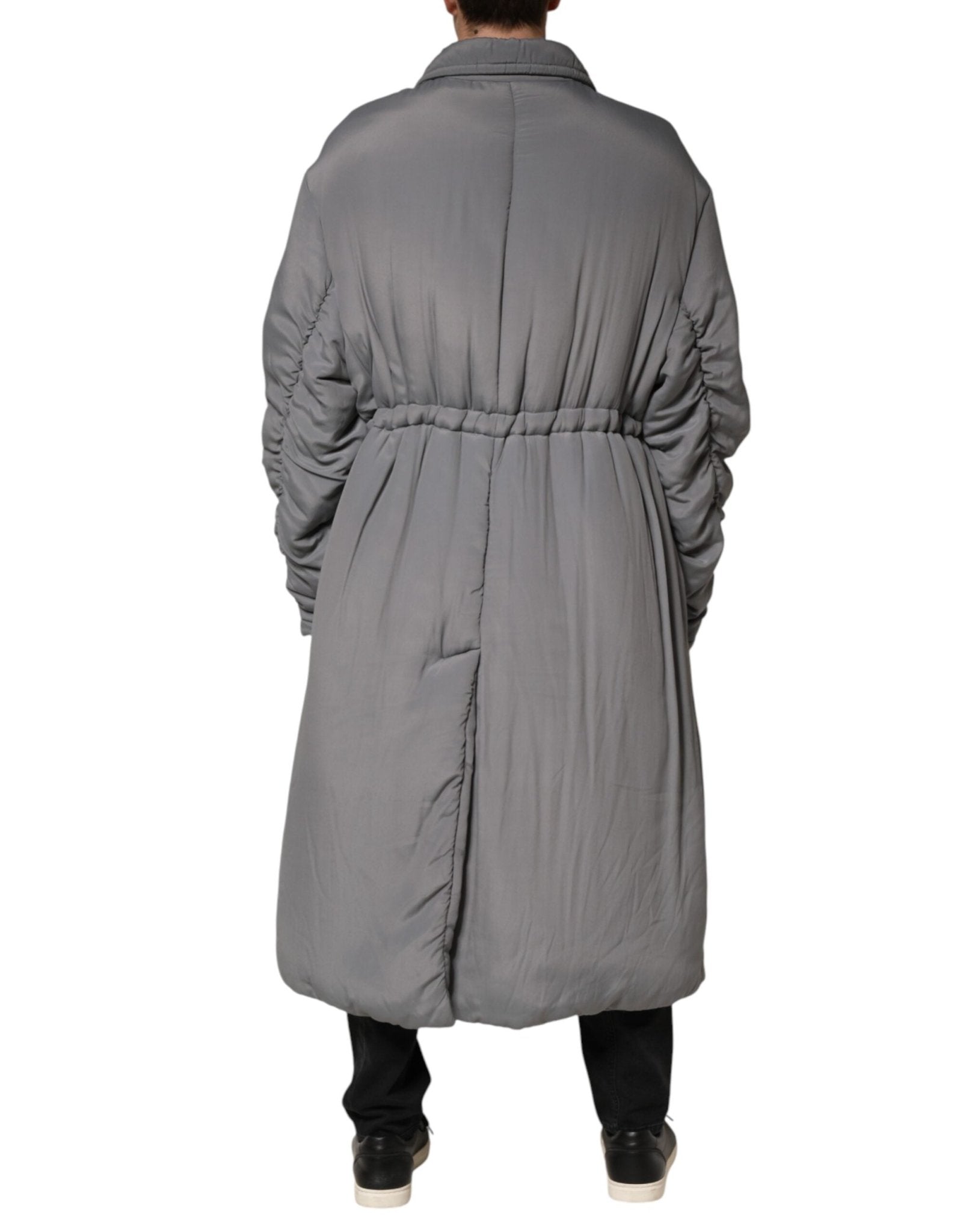 Dolce & Gabbana Gray Acetate Padded Collared Coat Jacket - RIMODA