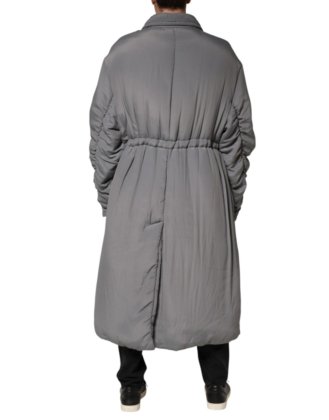 Dolce & Gabbana Gray Acetate Padded Collared Coat Jacket - RIMODA