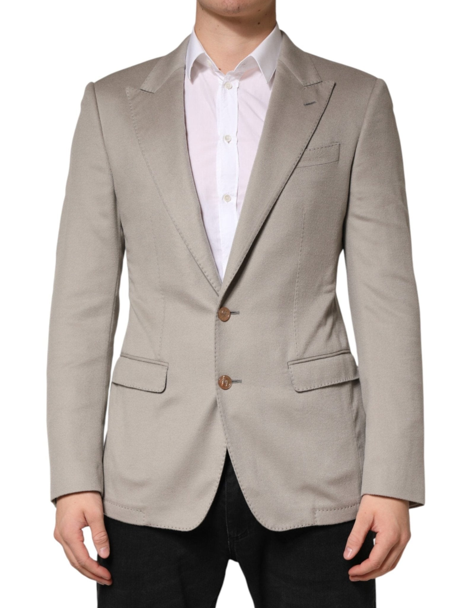 Dolce & Gabbana Gray Cashmere Single Breasted Jacket Blazer - RIMODA