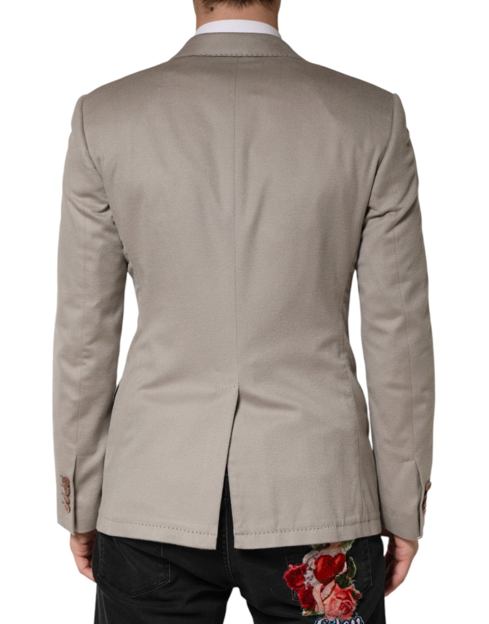 Dolce & Gabbana Gray Cashmere Single Breasted Jacket Blazer - RIMODA