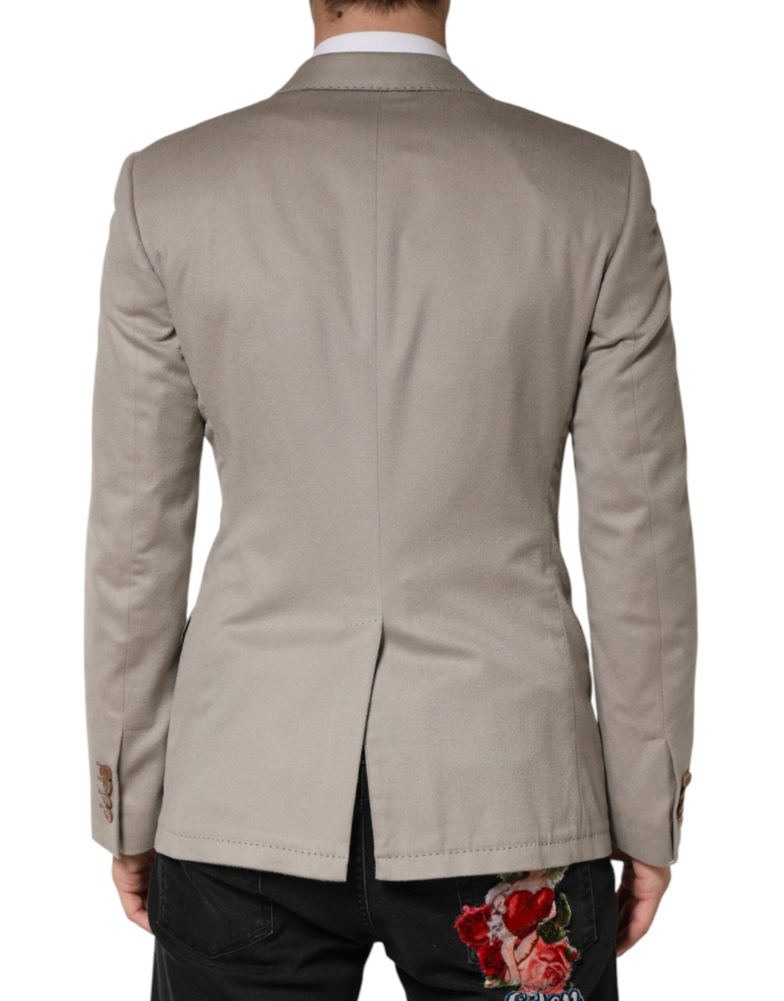 Dolce & Gabbana Gray Cashmere Single Breasted Jacket Blazer - RIMODA