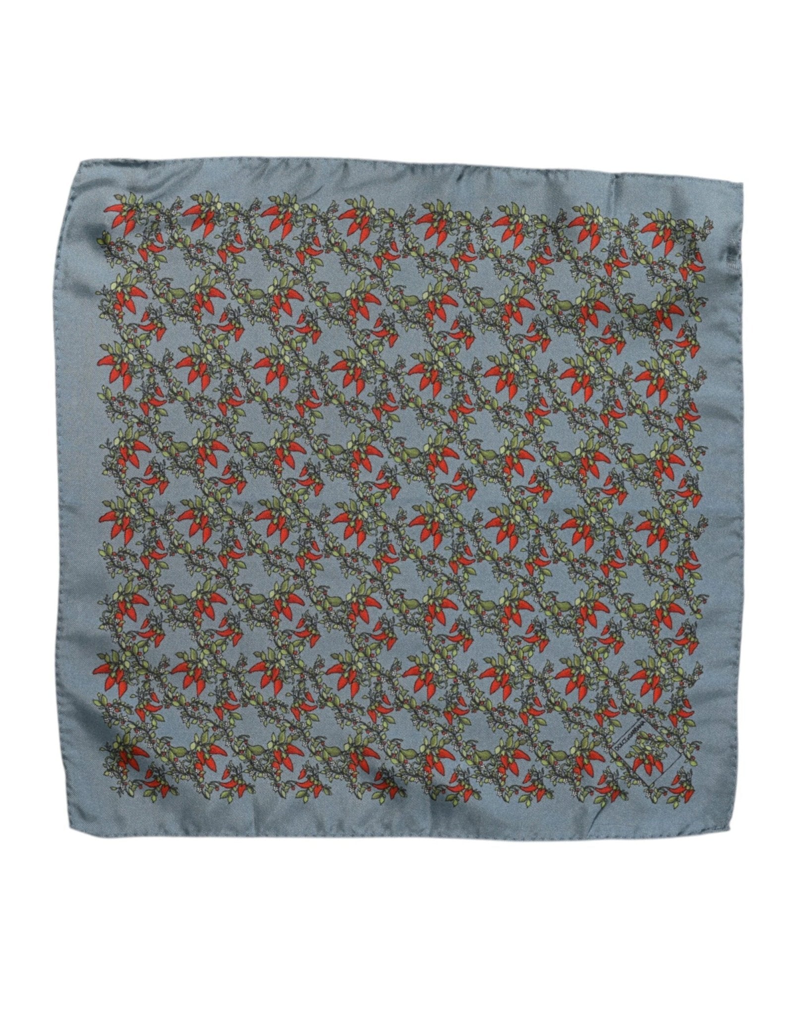 Dolce & Gabbana Gray Chilis Silk Square Men Foulard Scarf - RIMODA