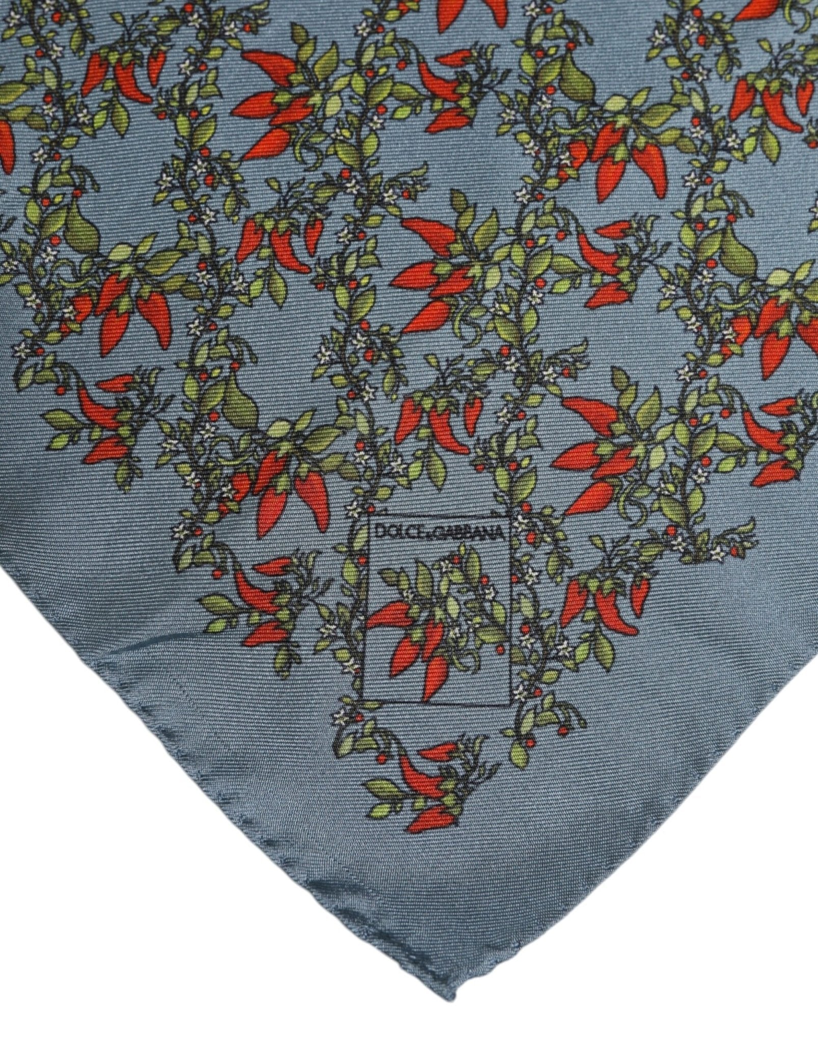 Dolce & Gabbana Gray Chilis Silk Square Men Foulard Scarf - RIMODA
