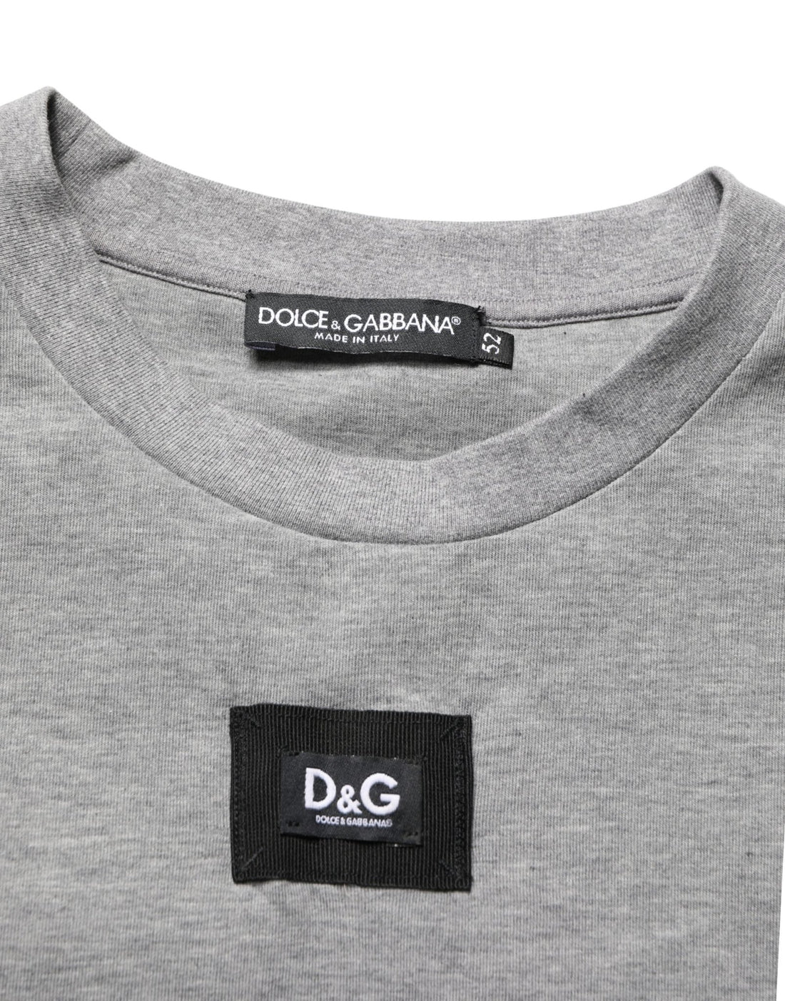 Dolce & Gabbana Gray Cotton Logo Appliqué CrewNeck T-shirt - RIMODA