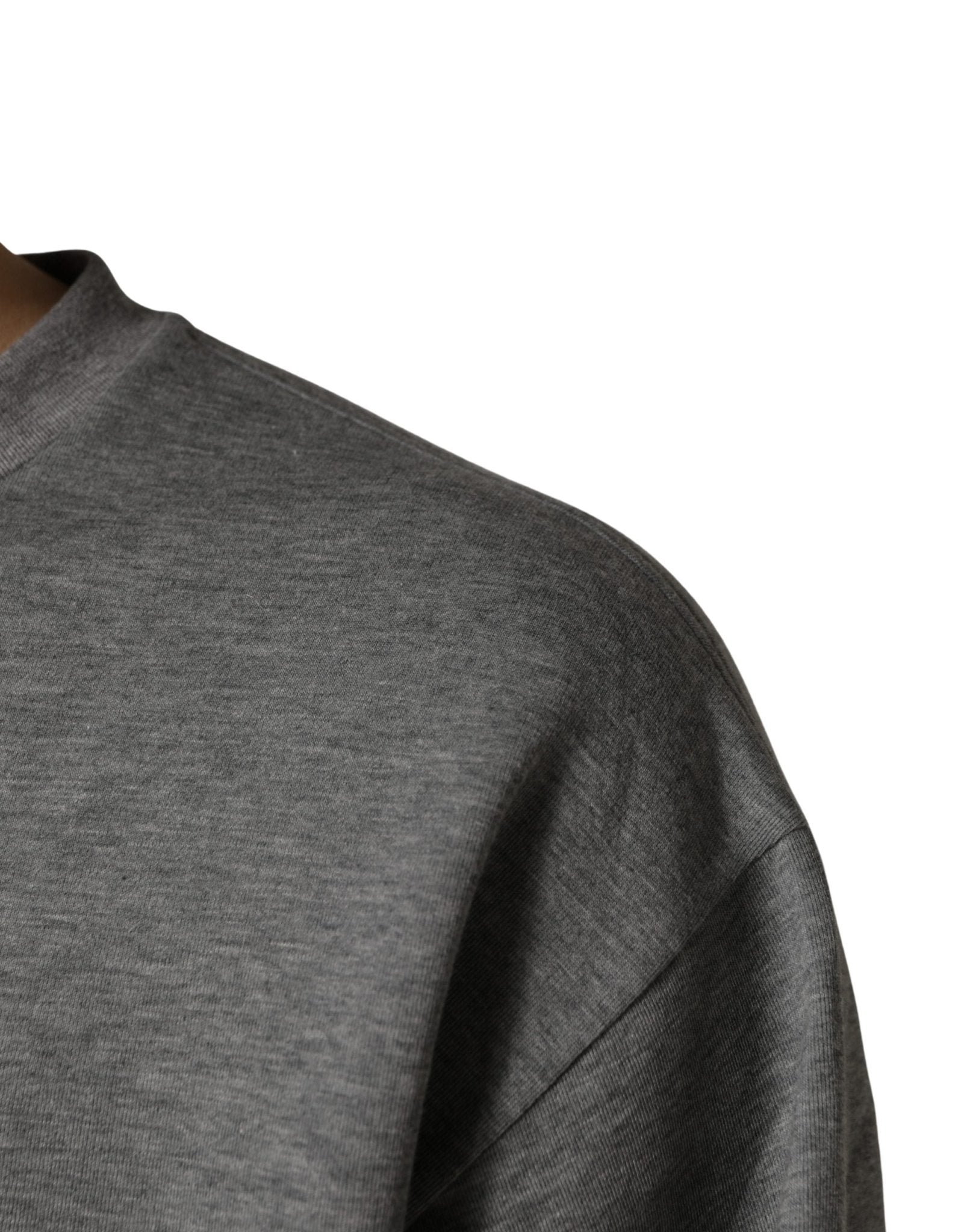 Dolce & Gabbana Gray Cotton Logo Appliqué CrewNeck T-shirt - RIMODA