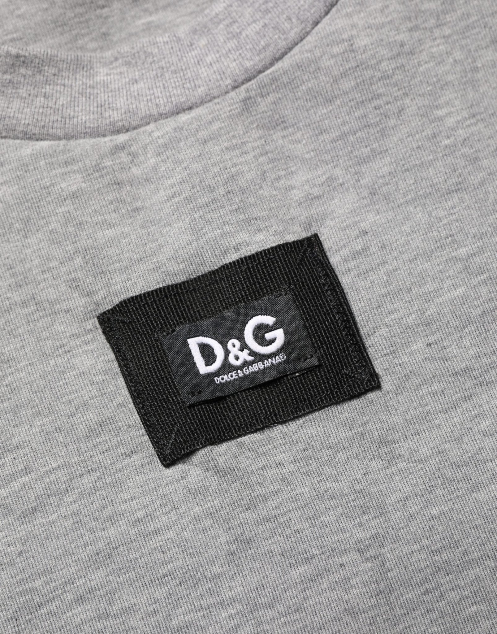 Dolce & Gabbana Gray Cotton Logo Appliqué CrewNeck T-shirt - RIMODA