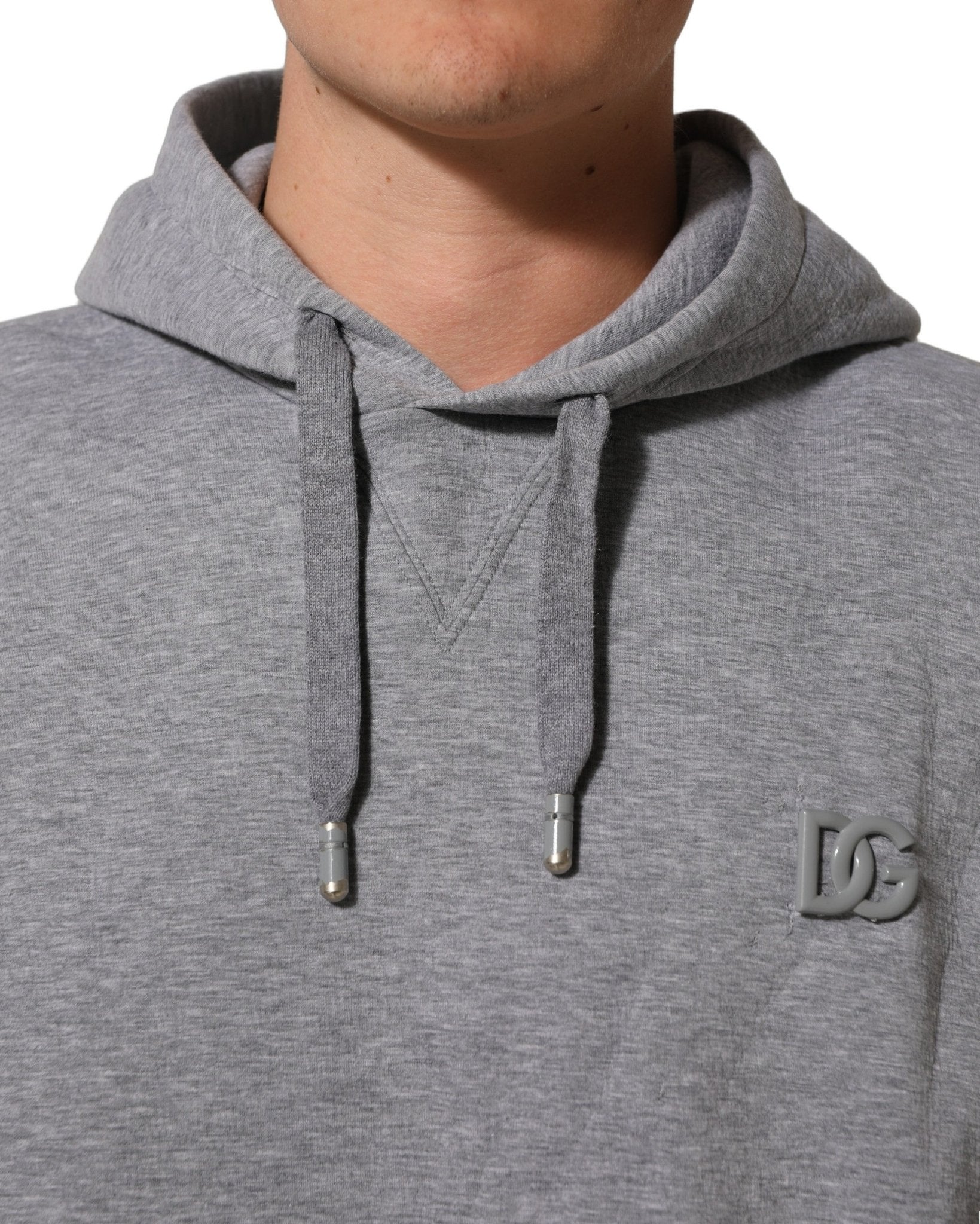 Dolce & Gabbana Gray Cotton Logo Hooded Sweatshirt Sweater - RIMODA
