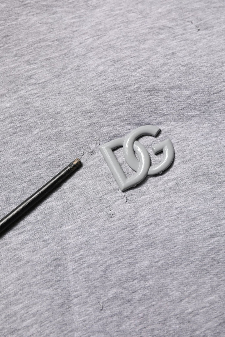 Dolce & Gabbana Gray Cotton Logo Hooded Sweatshirt Sweater - RIMODA