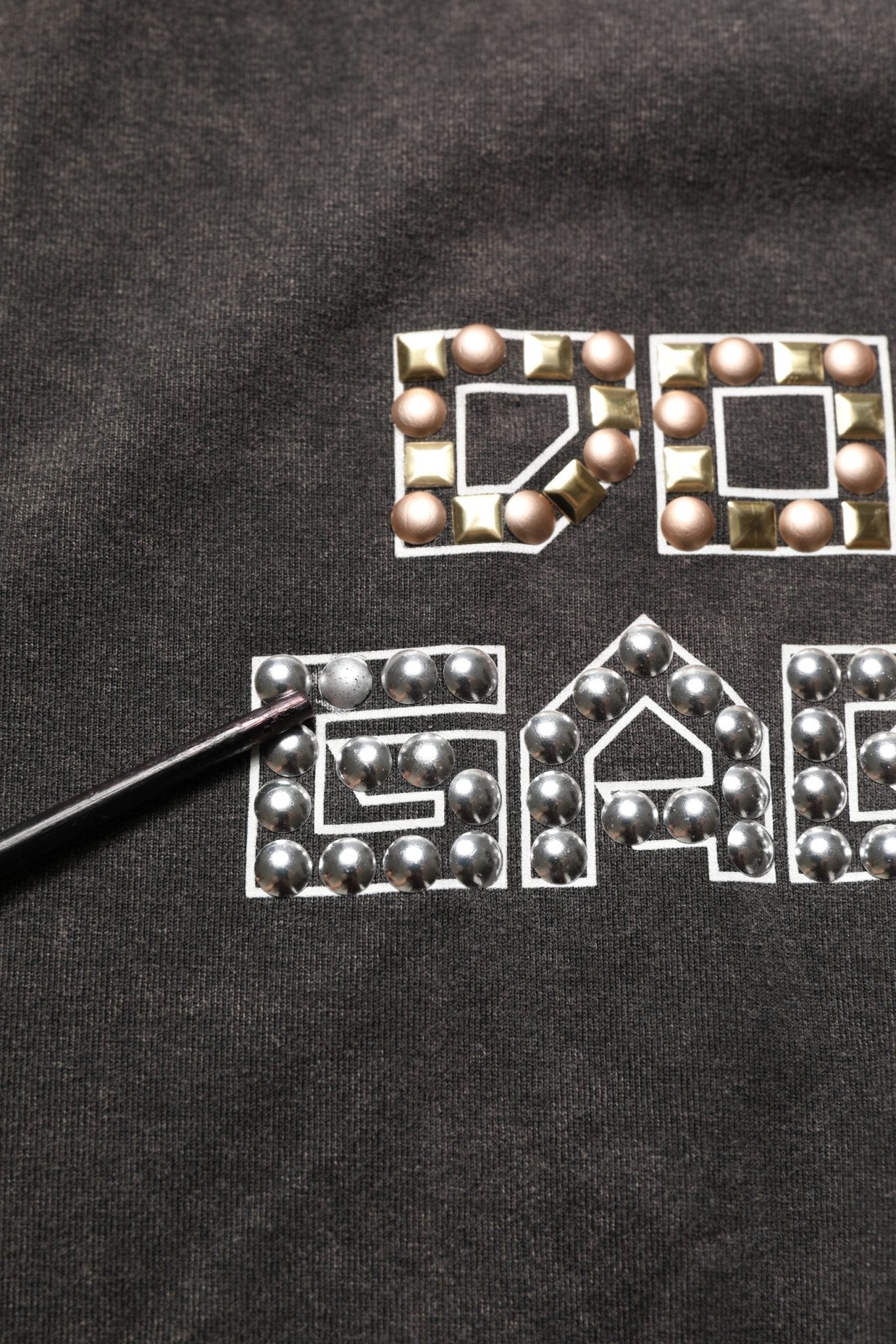 Dolce & Gabbana Gray Cotton Logo Stud Embellished T-shirt - RIMODA
