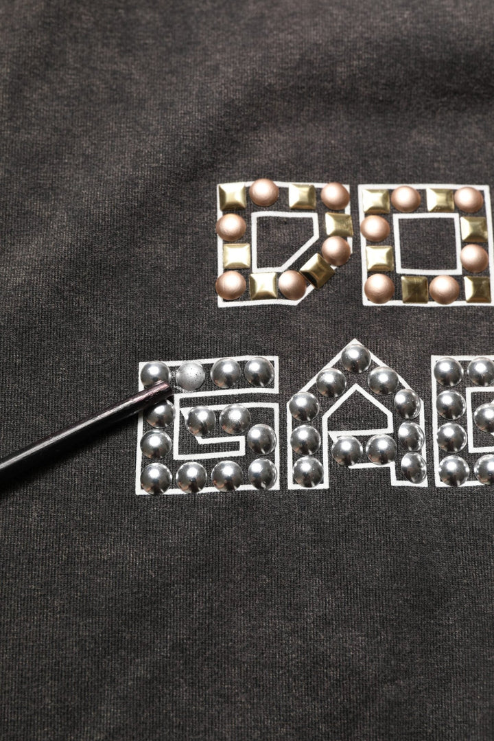 Dolce & Gabbana Gray Cotton Logo Stud Embellished T-shirt - RIMODA