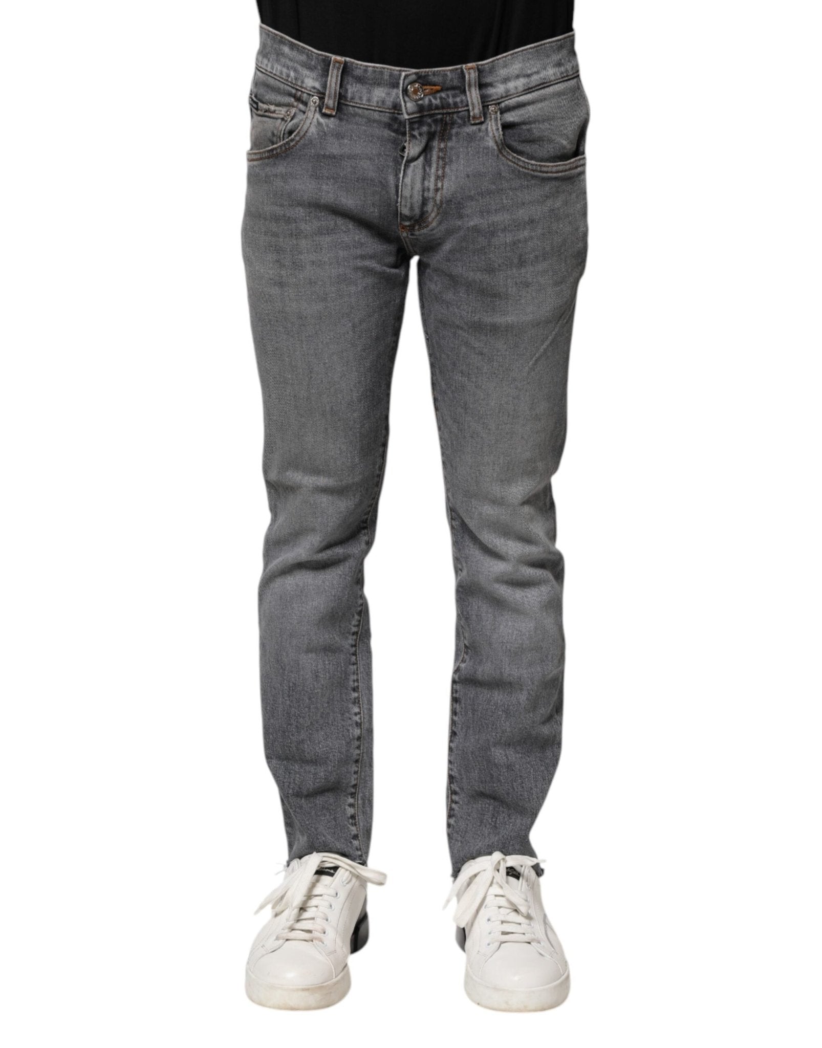 Dolce & Gabbana Gray Cotton Skinny Denim Trouser Jeans - RIMODA