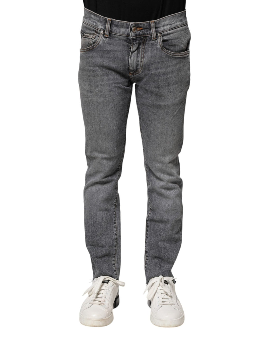 Dolce & Gabbana Gray Cotton Skinny Denim Trouser Jeans - RIMODA