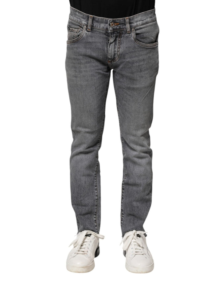 Dolce & Gabbana Gray Cotton Skinny Denim Trouser Jeans - RIMODA
