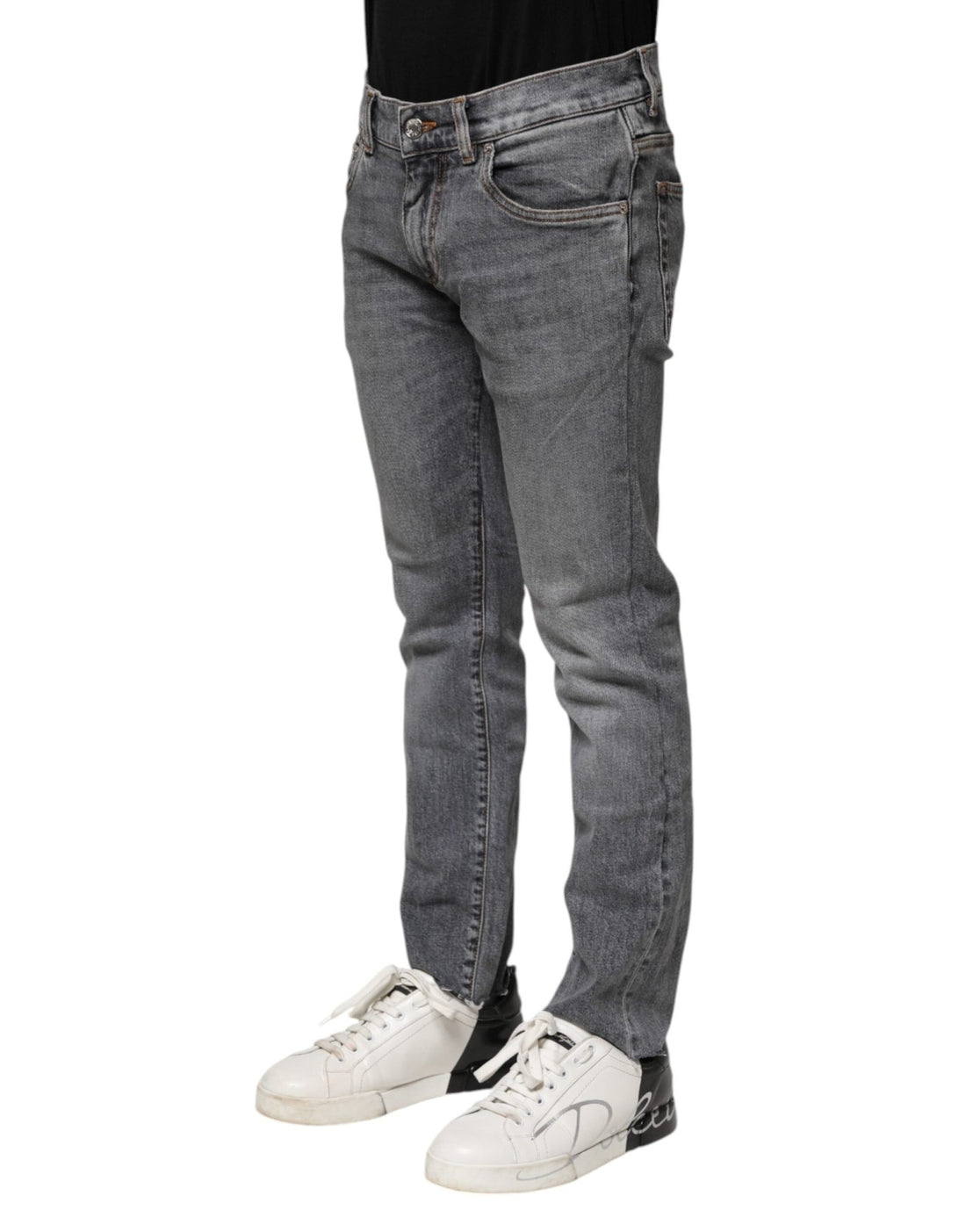 Dolce & Gabbana Gray Cotton Skinny Denim Trouser Jeans - RIMODA