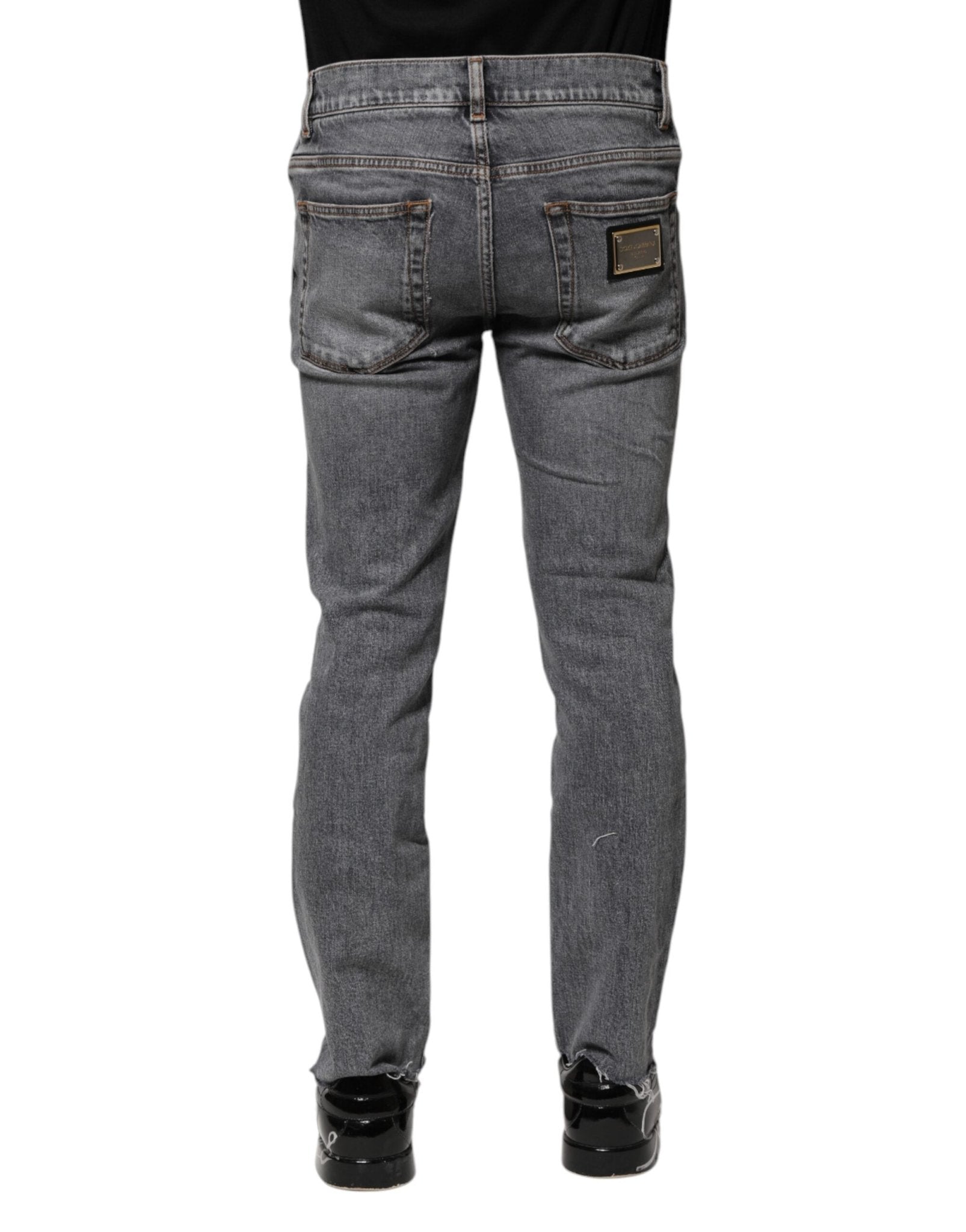 Dolce & Gabbana Gray Cotton Skinny Men Denim Jeans - RIMODA
