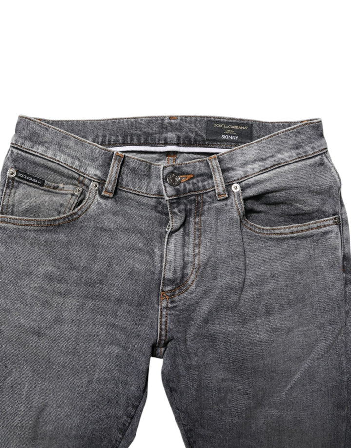 Dolce & Gabbana Gray Cotton Skinny Men Denim Trouser Jeans - RIMODA
