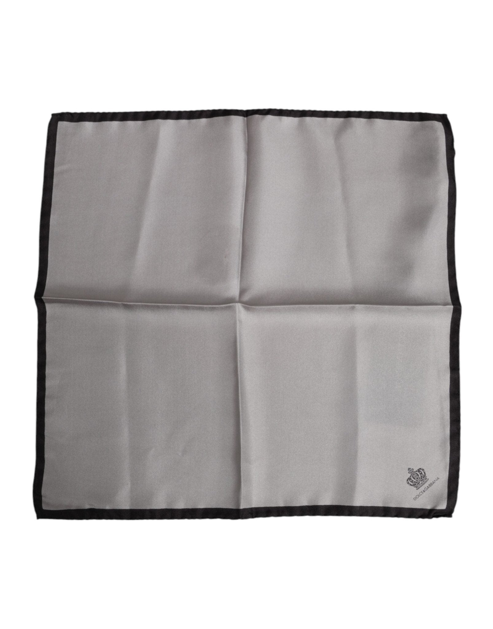 Dolce & Gabbana Gray DG Crown Silk Square Men Foulard Scarf - RIMODA